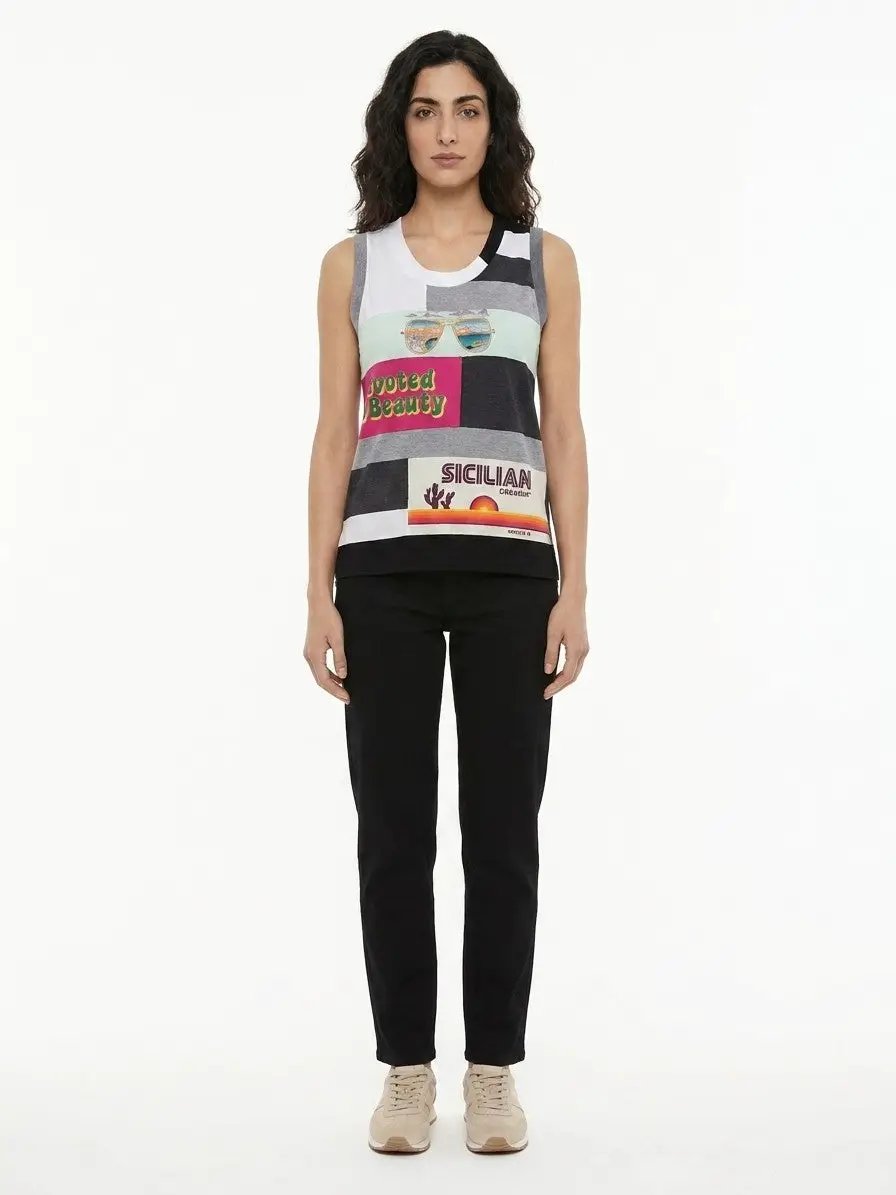 Dolce &amp; Gabbana Sample Sale | Dolce &amp; Gabbana Blue Cotton Tank Tops - | Designer outlet