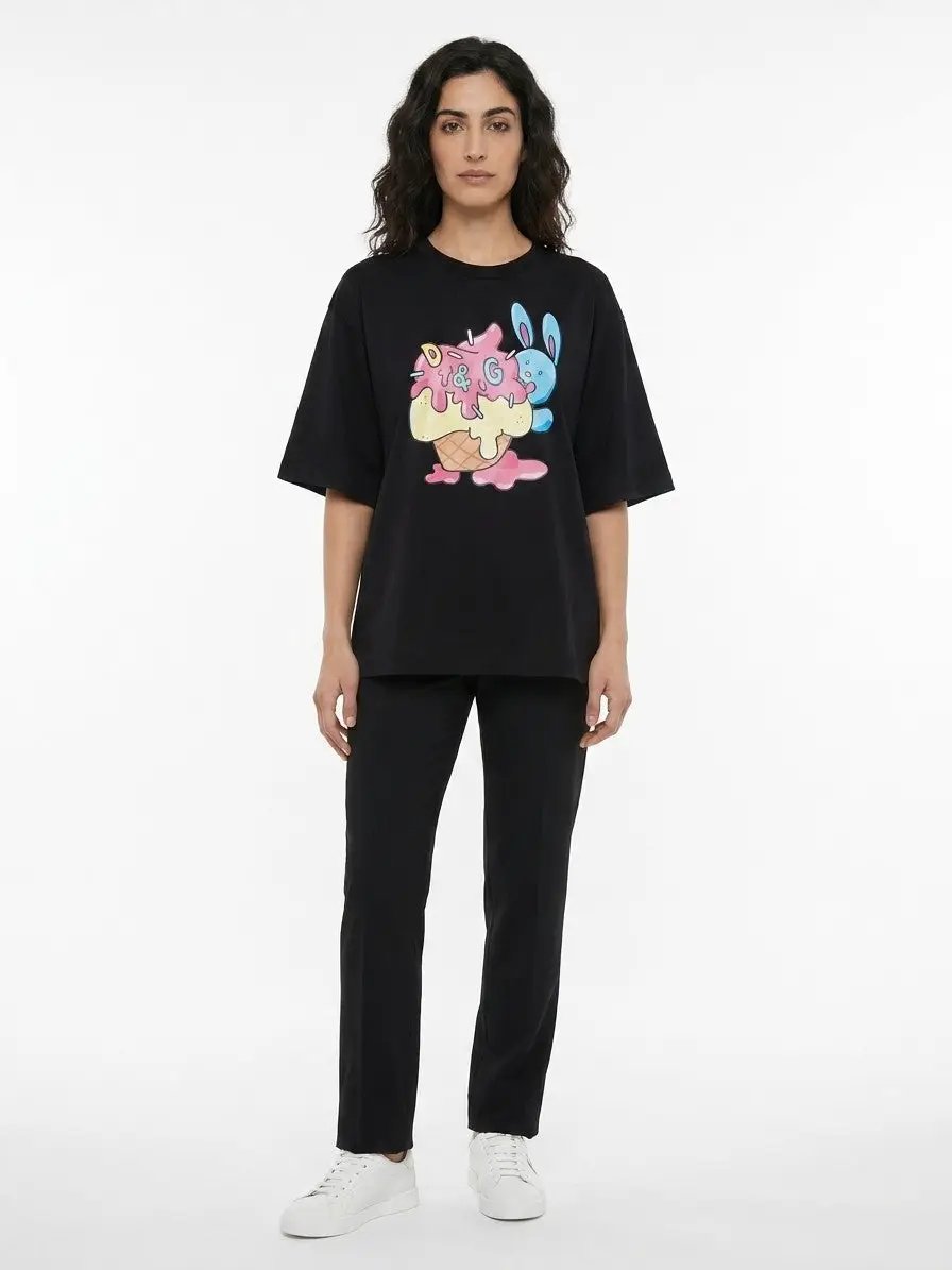 Dolce &amp; Gabbana Sample Sale | Dolce &amp; Gabbana Black Cotton T-Shirt - | Designer outlet