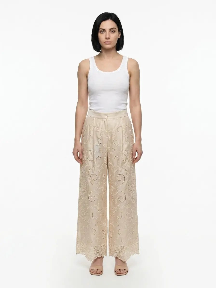 Dolce &amp; Gabbana Sample Sale | Dolce &amp; Gabbana White Cotton Casual Pants - | Designer outlet