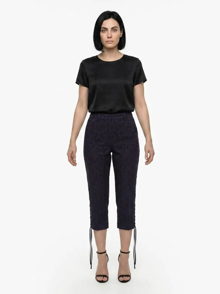 Dolce &amp; Gabbana Sample Sale | Dolce &amp; Gabbana Black Cotton Cropped Pants - | Designer outlet