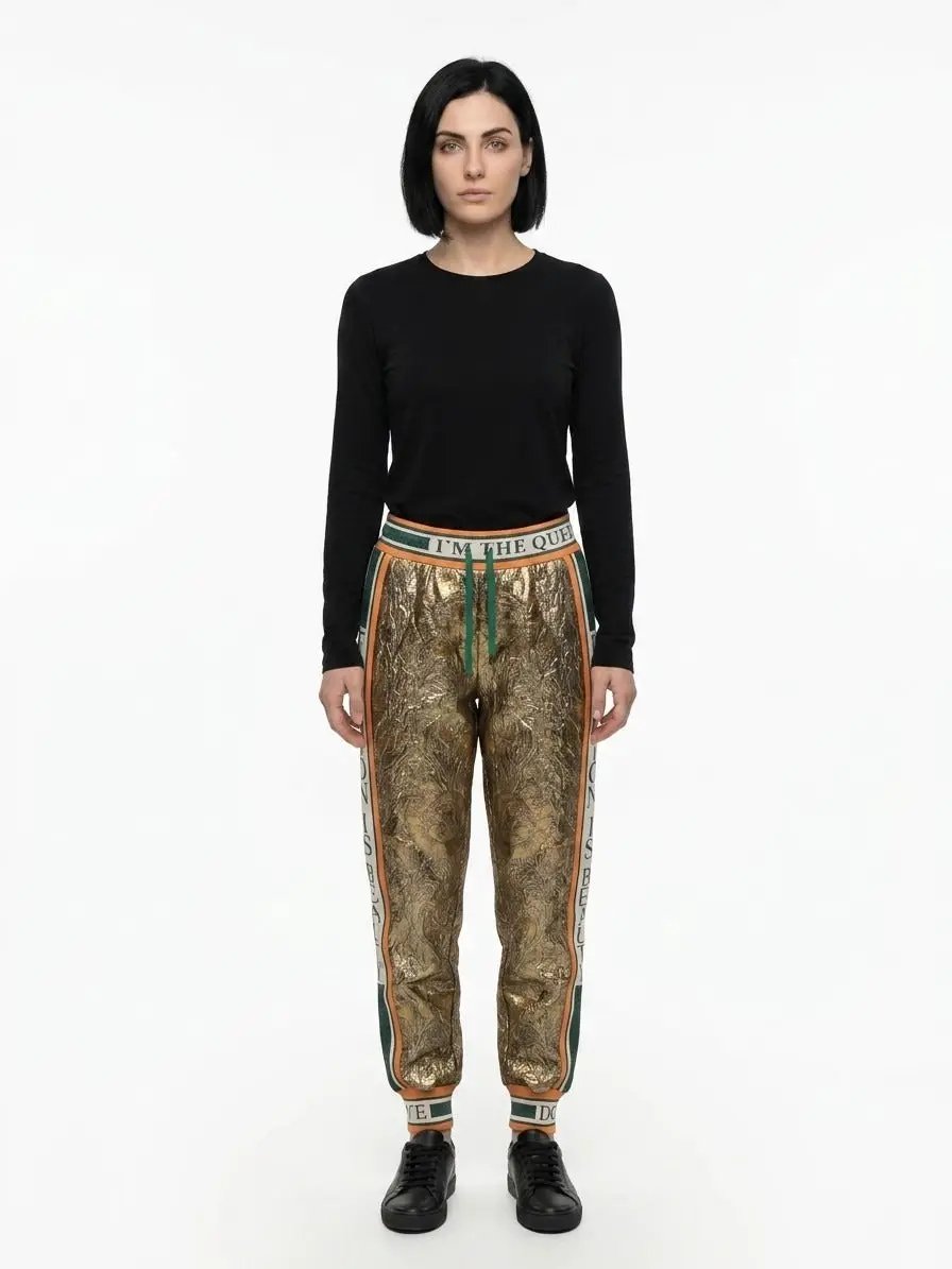 Dolce &amp; Gabbana Sample Sale | Dolce &amp; Gabbana Gold Metallic Fibre Casual Pants - | Designer outlet
