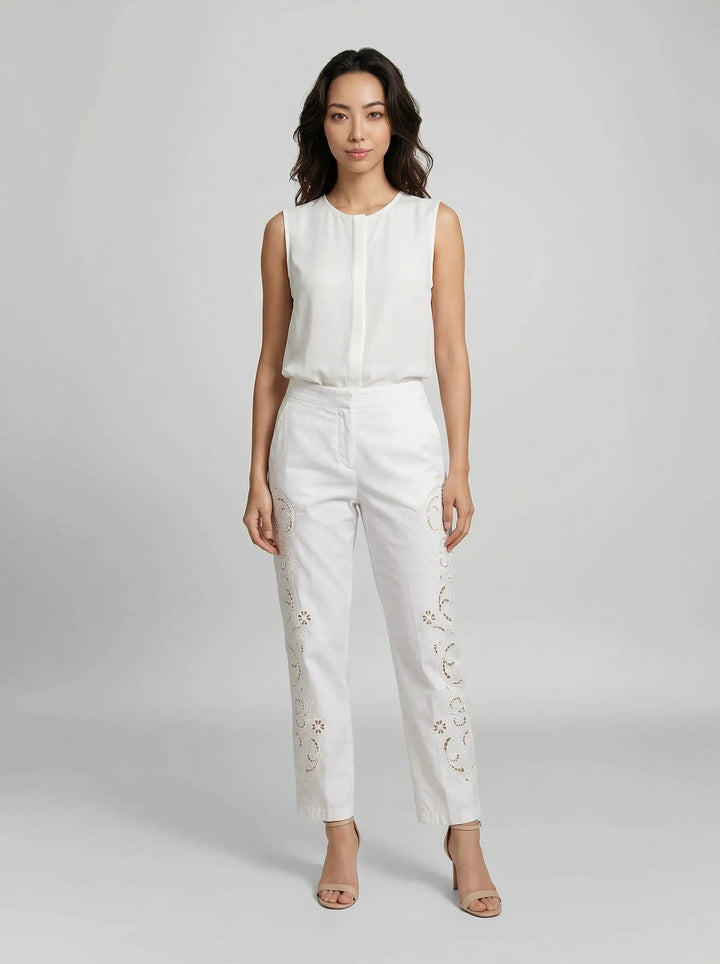 Dolce &amp; Gabbana Sample Sale | Dolce &amp; Gabbana White Cotton Casual Pants - | Designer outlet