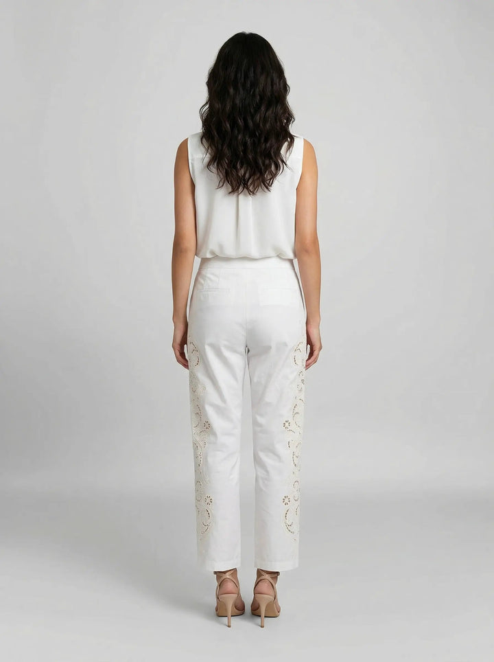 Dolce &amp; Gabbana Sample Sale | Dolce &amp; Gabbana White Cotton Casual Pants - | Designer outlet