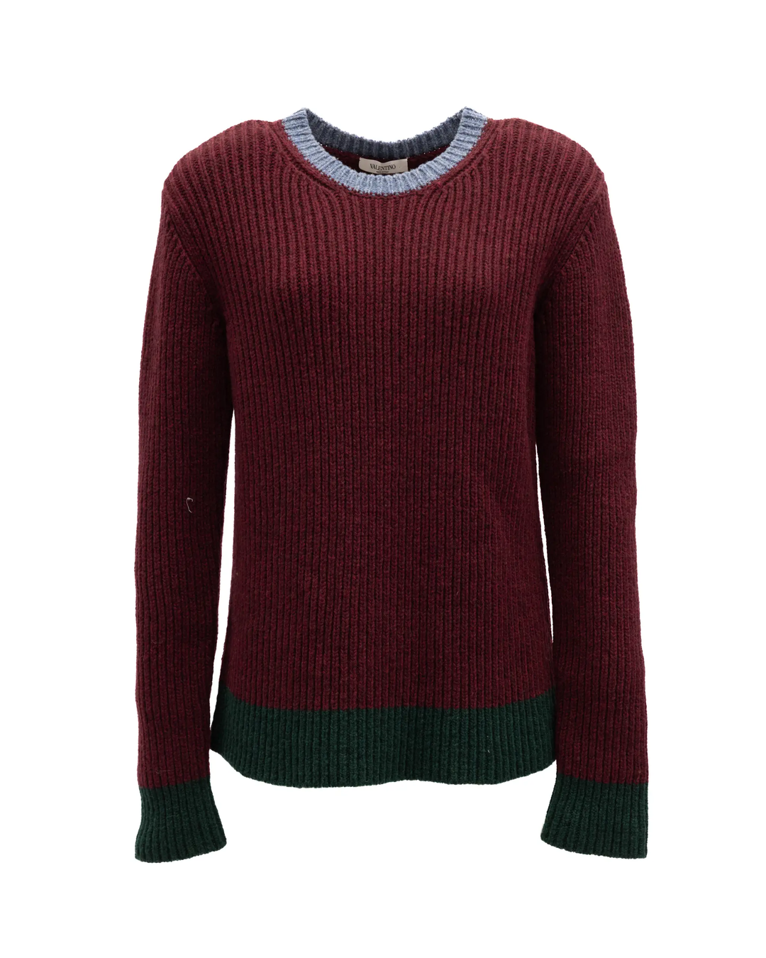 Valentino Garavani Sample Sale | Valentino Garavani Burgundy Ribbed Knit Sweater - | Designer outlet