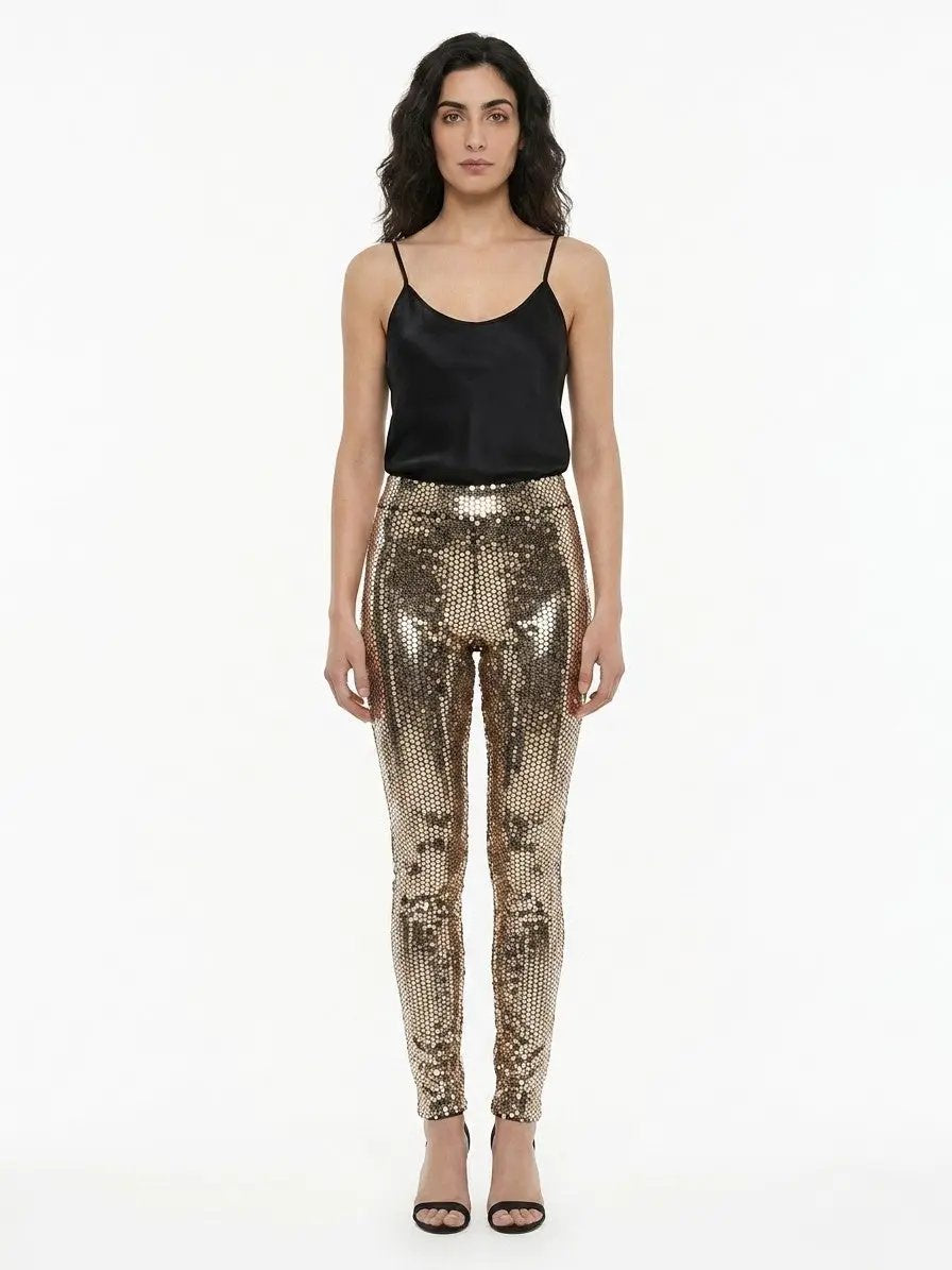 Dolce &amp; Gabbana Sample Sale | Dolce &amp; Gabbana Gold Elastane Casual Pants - | Designer outlet
