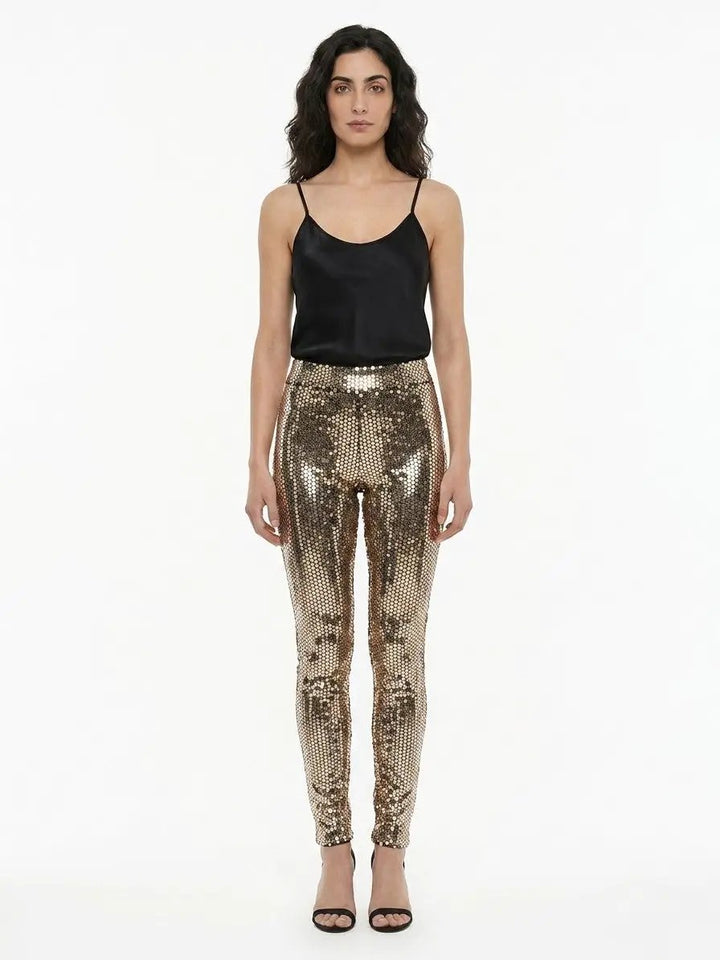 Dolce &amp; Gabbana Sample Sale | Dolce &amp; Gabbana Gold Elastane Casual Pants - | Designer outlet