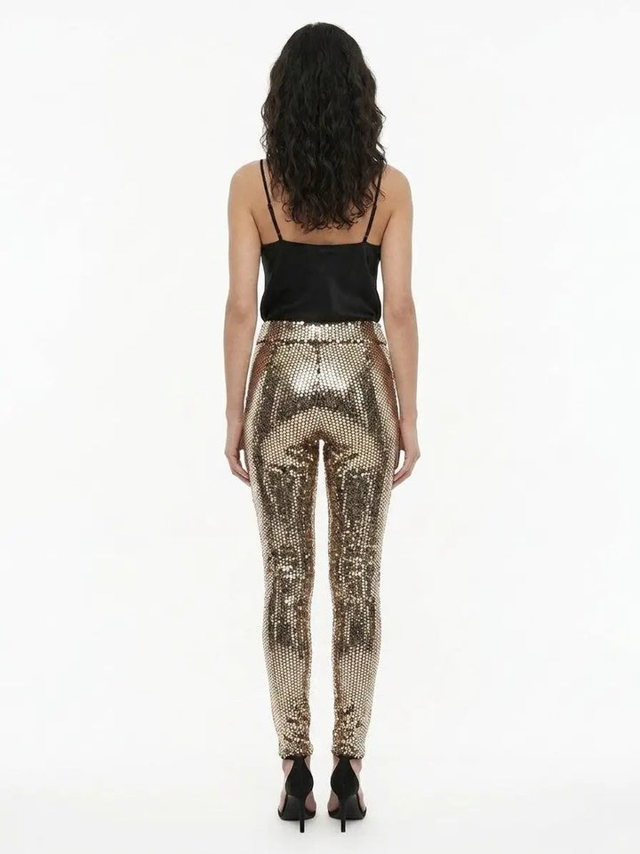 Dolce &amp; Gabbana Sample Sale | Dolce &amp; Gabbana Gold Elastane Casual Pants - | Designer outlet
