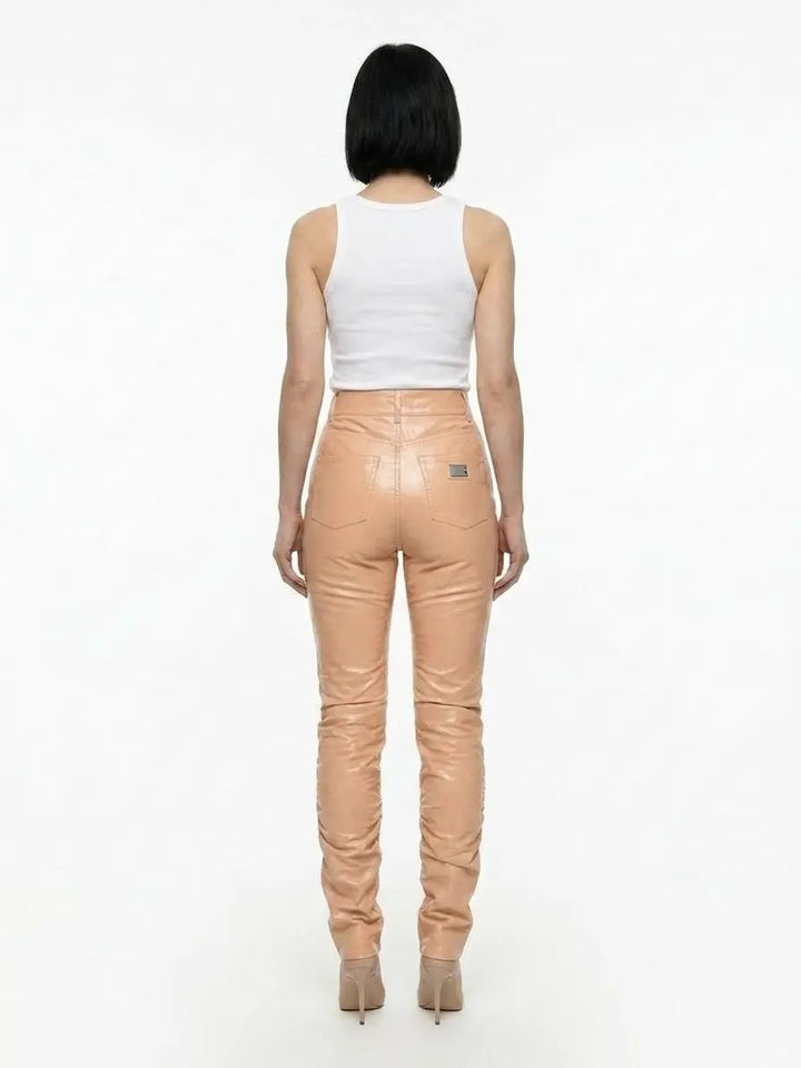 Dolce &amp; Gabbana Sample Sale | Dolce &amp; Gabbana Pink Leather Pants - | Designer outlet