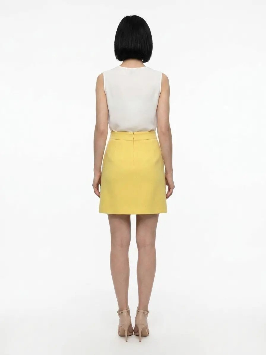 Dolce &amp; Gabbana Sample Sale | Dolce &amp; Gabbana Yellow Wool Mini Skirt - | Designer outlet