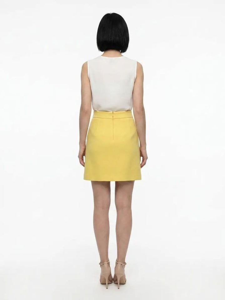 Dolce &amp; Gabbana Sample Sale | Dolce &amp; Gabbana Yellow Wool Mini Skirt - | Designer outlet