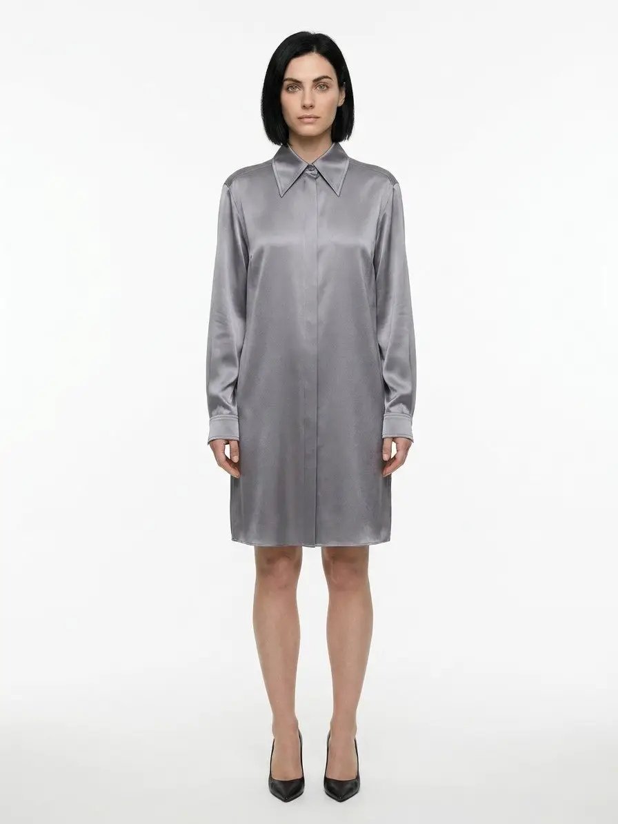 Dolce &amp; Gabbana Sample Sale | Dolce &amp; Gabbana Gray Silk Casual Dress - | Designer outlet