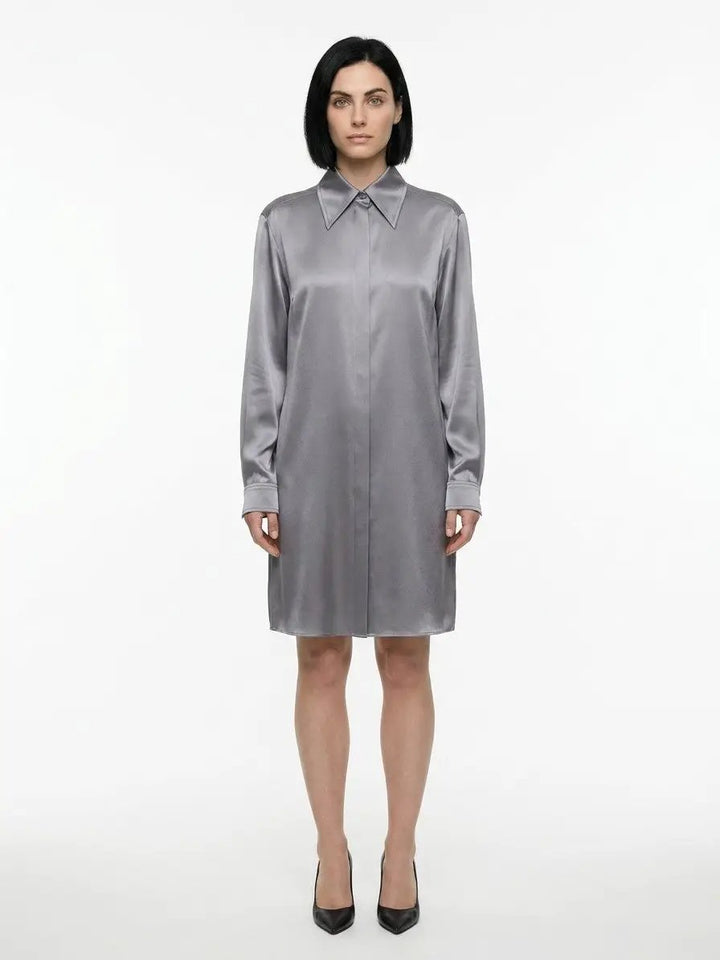 Dolce &amp; Gabbana Sample Sale | Dolce &amp; Gabbana Gray Silk Casual Dress - | Designer outlet
