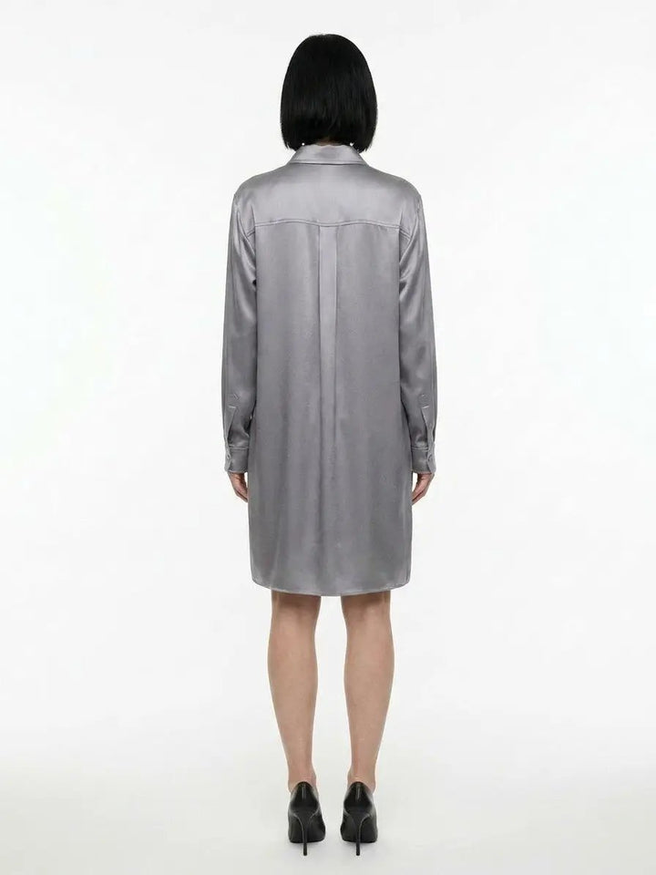 Dolce &amp; Gabbana Sample Sale | Dolce &amp; Gabbana Gray Silk Casual Dress - | Designer outlet