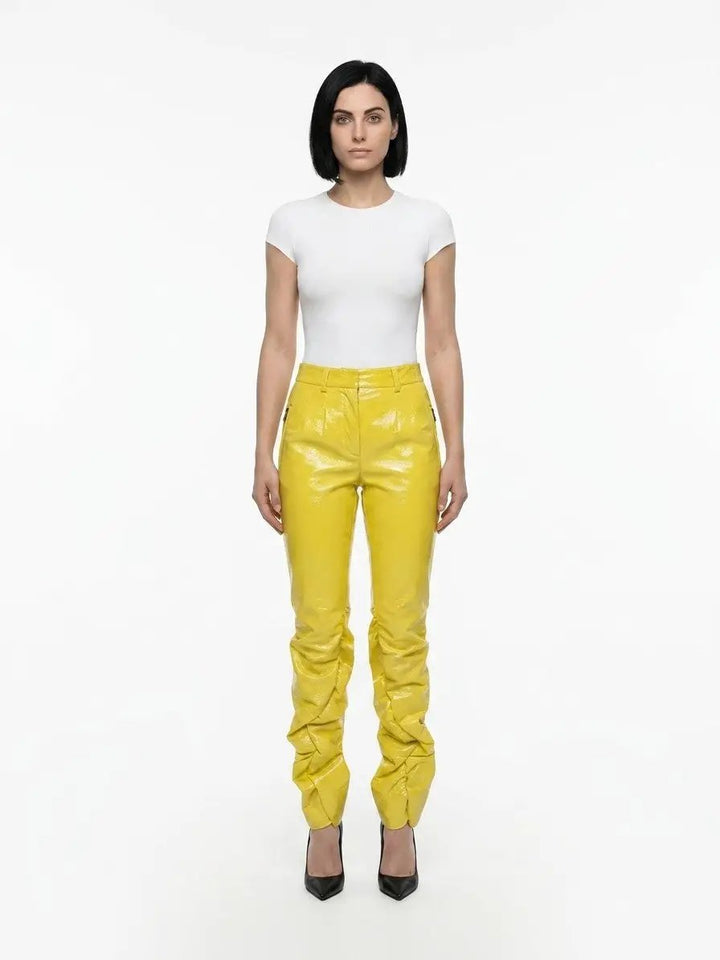Dolce &amp; Gabbana Sample Sale | Dolce &amp; Gabbana Yellow Polyester Casual Pants - | Designer outlet