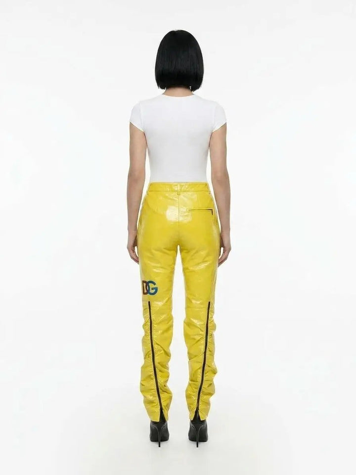 Dolce &amp; Gabbana Sample Sale | Dolce &amp; Gabbana Yellow Polyester Casual Pants - | Designer outlet