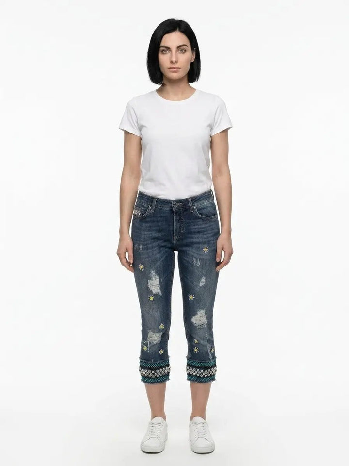 Dolce &amp; Gabbana Sample Sale | Dolce &amp; Gabbana Blue Cotton Cropped Jeans - | Designer outlet