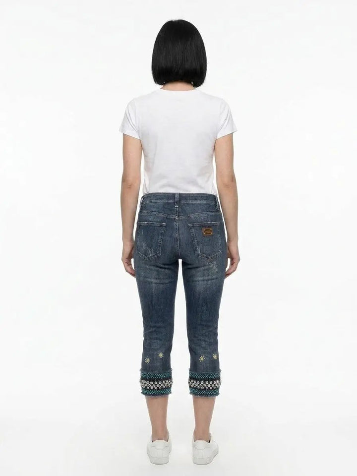 Dolce &amp; Gabbana Sample Sale | Dolce &amp; Gabbana Blue Cotton Cropped Jeans - | Designer outlet