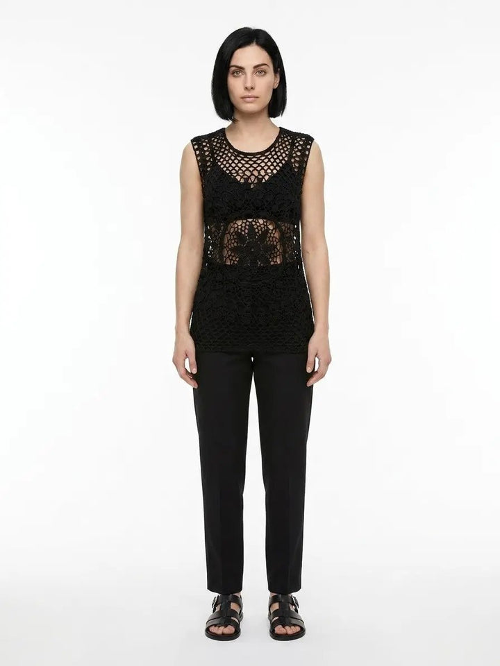Dolce &amp; Gabbana Sample Sale | Dolce &amp; Gabbana Black Cotton Sleeveles T-Shirt - | Designer outlet