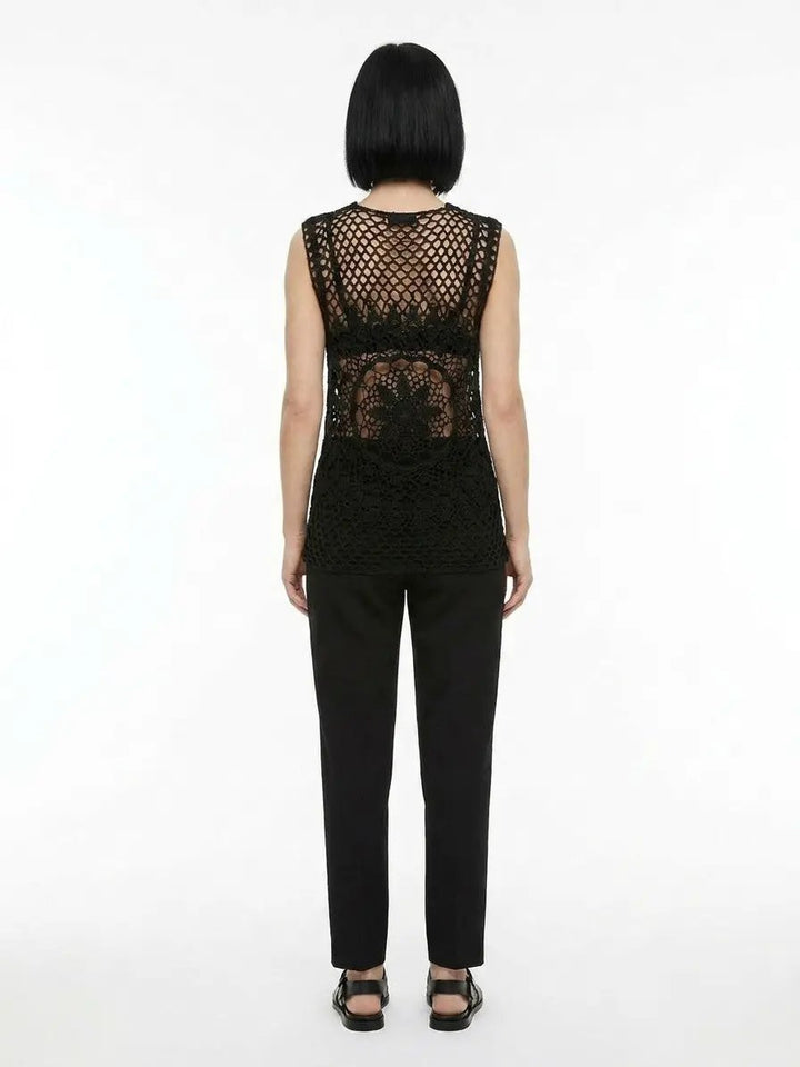 Dolce &amp; Gabbana Sample Sale | Dolce &amp; Gabbana Black Cotton Sleeveles T-Shirt - | Designer outlet