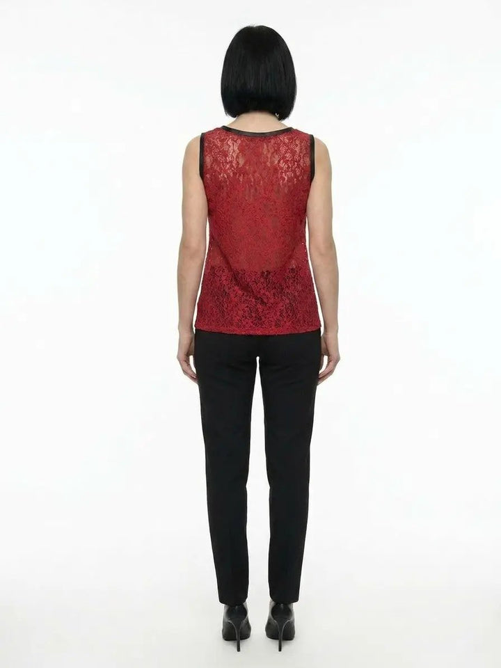 Dolce &amp; Gabbana Sample Sale | Dolce &amp; Gabbana Bordeaux Acetate Sleeveles T-Shirt - | Designer outlet