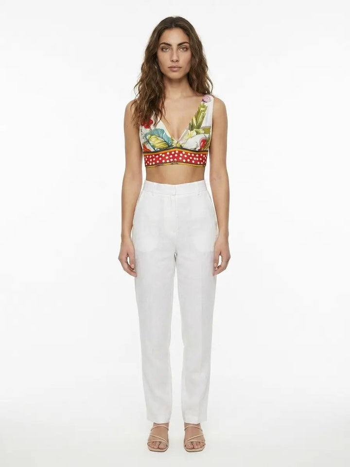 Dolce &amp; Gabbana Sample Sale | Dolce &amp; Gabbana Multicolor Silk Sleeveles T-Shirt - | Designer outlet