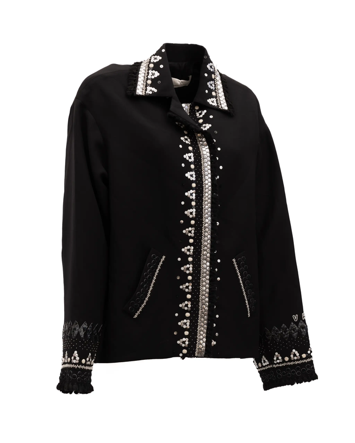 Valentino Garavani Sample Sale | Valentino Garavani Black Embellished Jacket - | Designer outlet
