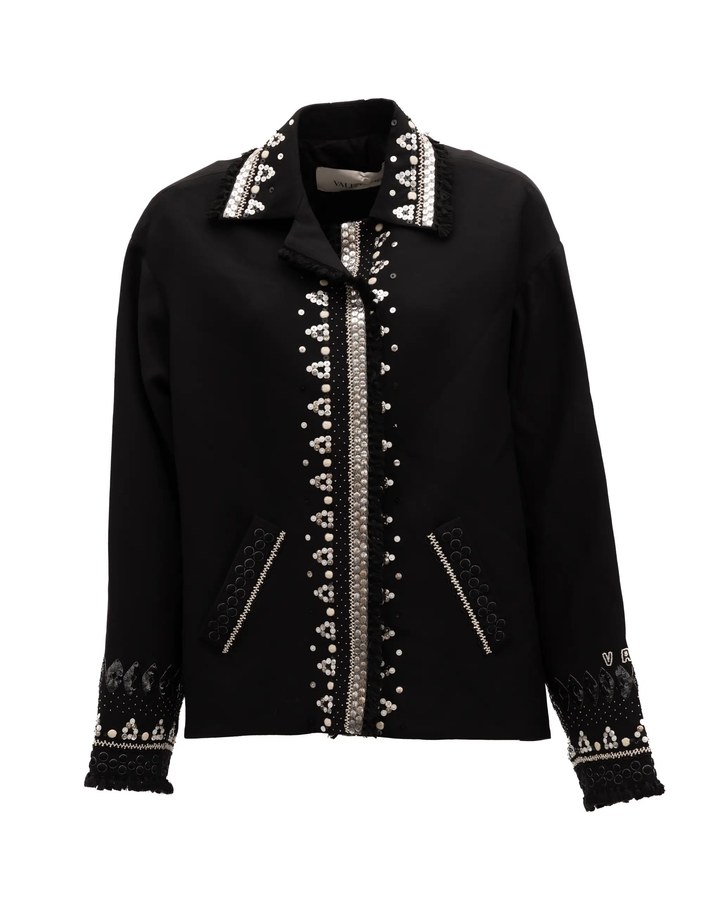 Valentino Garavani Sample Sale | Valentino Garavani Black Embellished Jacket - | Designer outlet