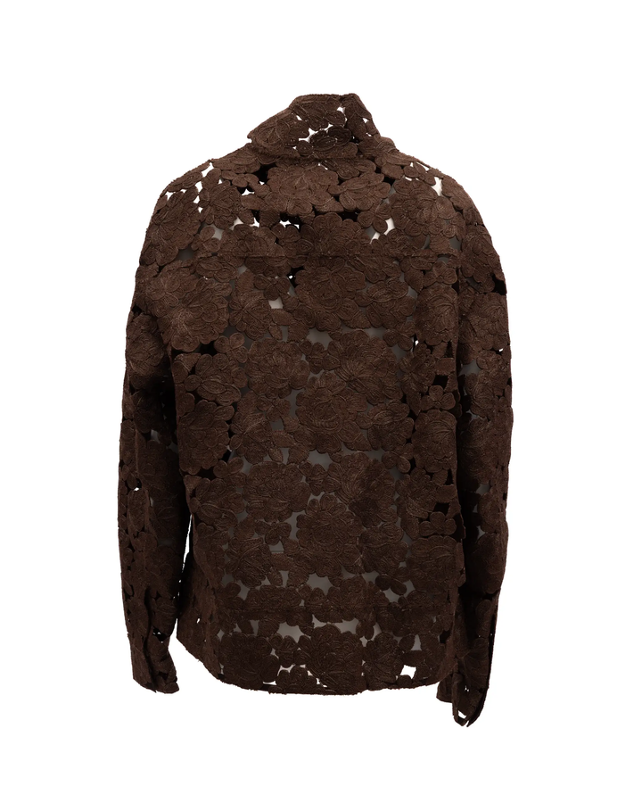 Valentino Garavani Sample Sale | Valentino Garavani Brown Floral Lace Jacket - | Designer outlet