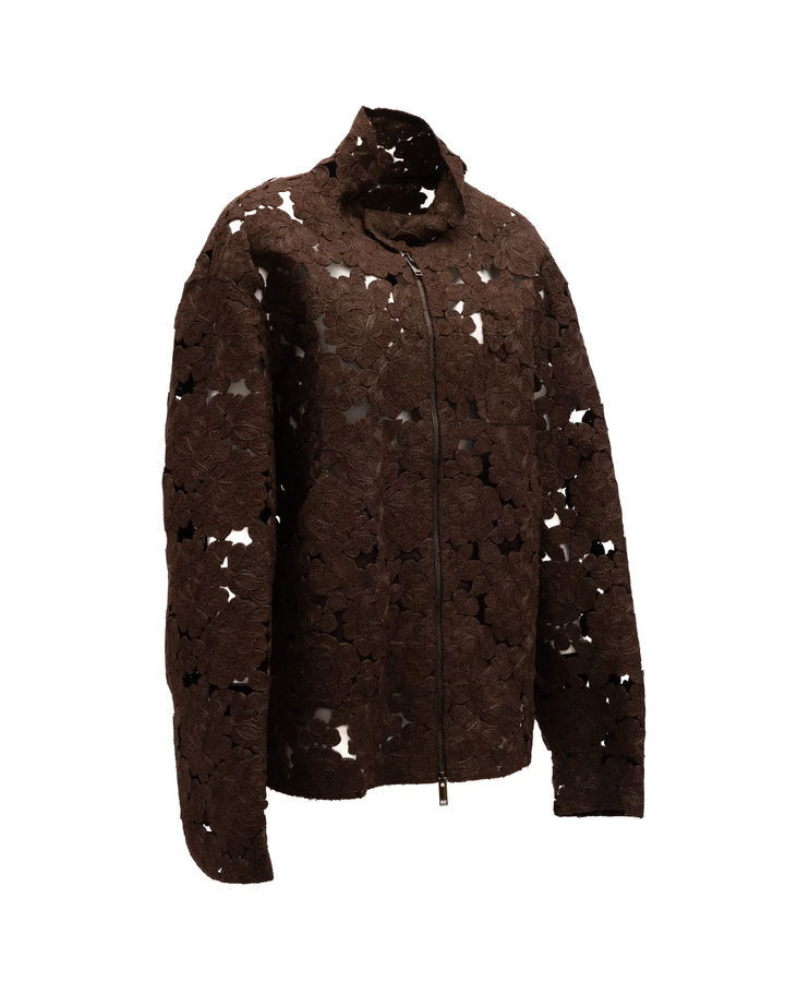 Valentino Garavani Sample Sale | Valentino Garavani Brown Floral Lace Jacket - | Designer outlet