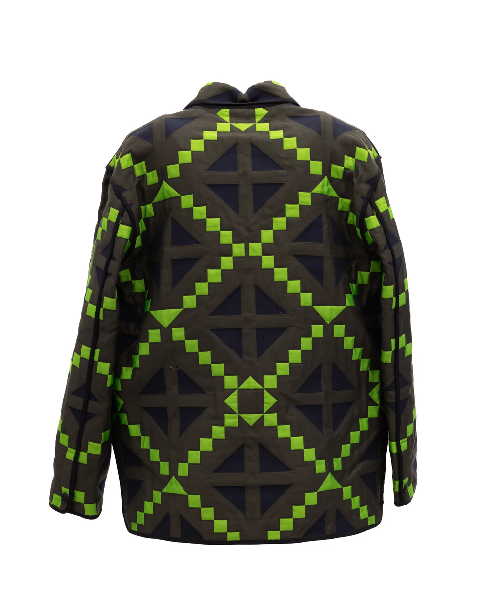 Valentino Garavani Sample Sale | Valentino Garavani Green Geometric Button-Up Jacket - | Designer outlet