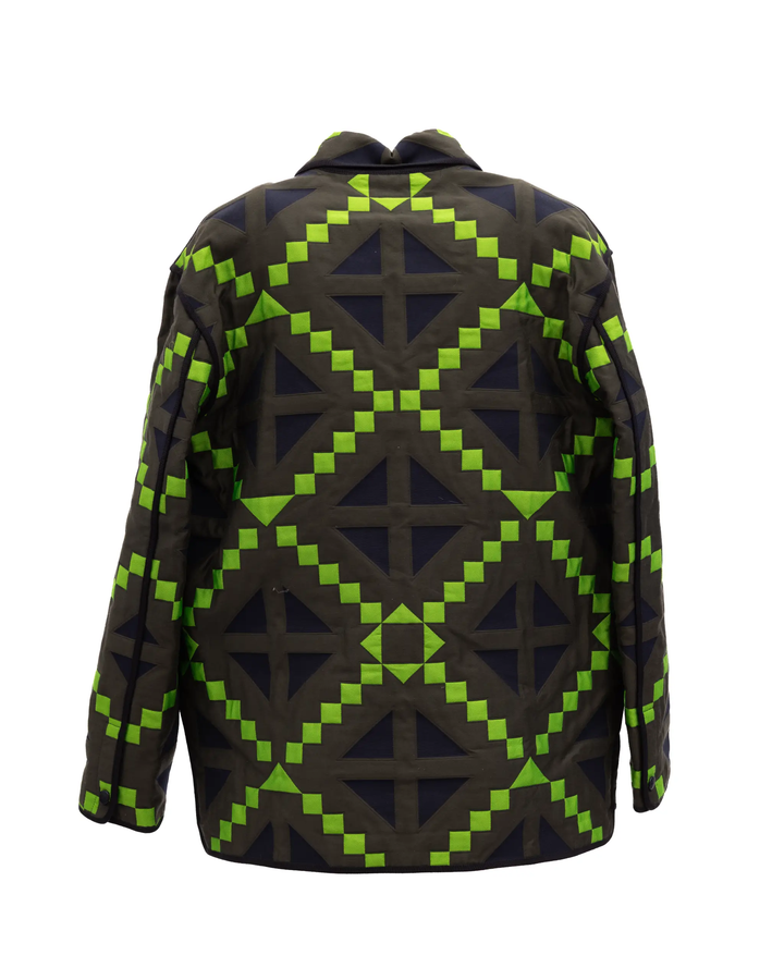 Valentino Garavani Sample Sale | Valentino Garavani Green Geometric Button-Up Jacket - | Designer outlet