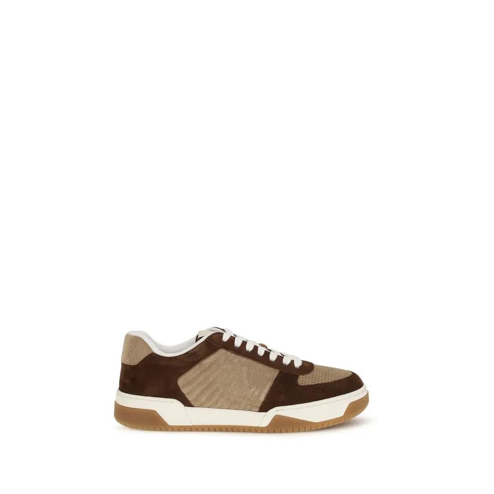 Valentino Garavani Sample Sale | Valentino Garavani Brown Napa Leather / Calf Bos Taurus Athletic Sneakers - | Designer outlet