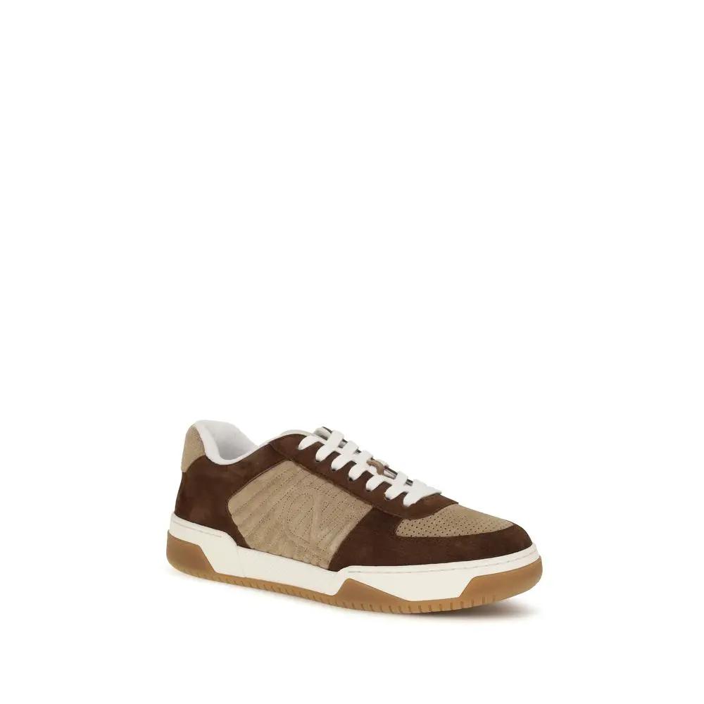 Valentino Garavani Sample Sale | Valentino Garavani Brown Napa Leather / Calf Bos Taurus Athletic Sneakers - | Designer outlet
