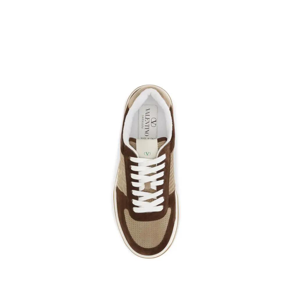 Valentino Garavani Sample Sale | Valentino Garavani Brown Napa Leather / Calf Bos Taurus Athletic Sneakers - | Designer outlet