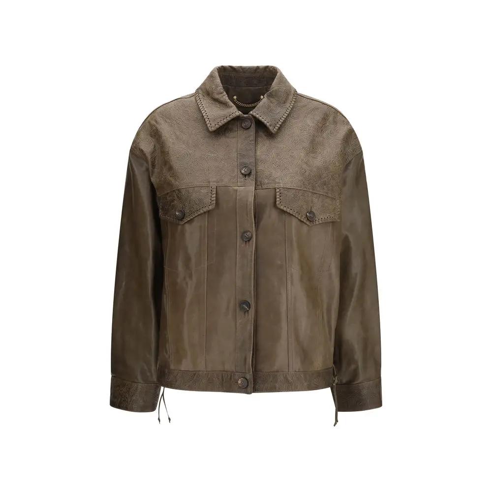 Golden Goose Sample Sale | Golden Goose Brown Calf Leather Bos Taurus Leather Jacket - | Designer outlet