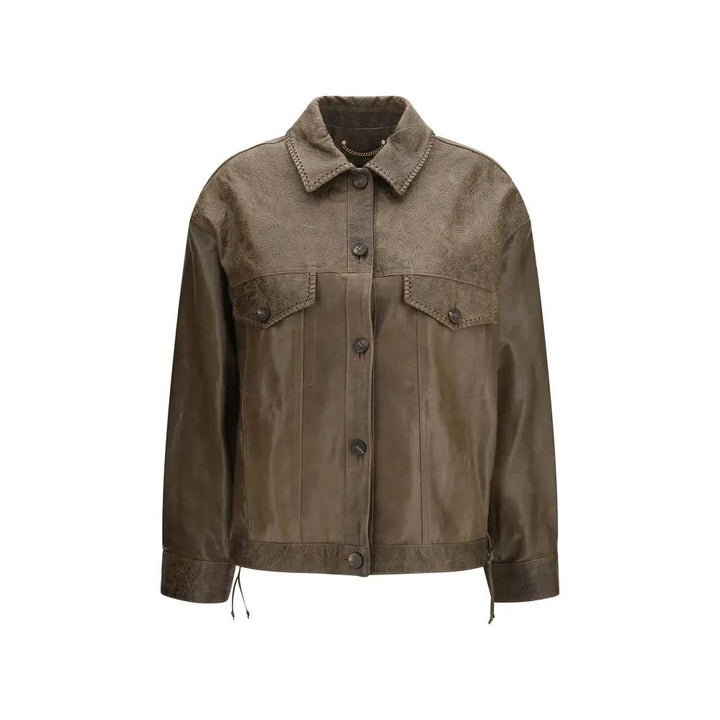 Golden Goose Sample Sale | Golden Goose Brown Calf Leather Bos Taurus Leather Jacket - | Designer outlet