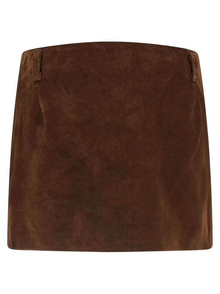Marni Sample Sale | Marni Brown Calfskin Long Skirt - | Designer outlet