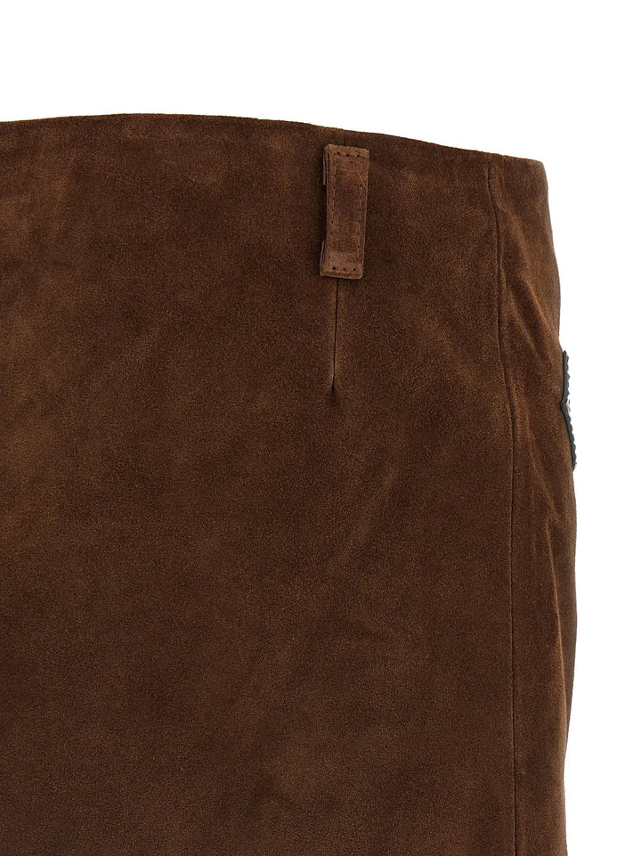 Marni Sample Sale | Marni Brown Calfskin Long Skirt - | Designer outlet