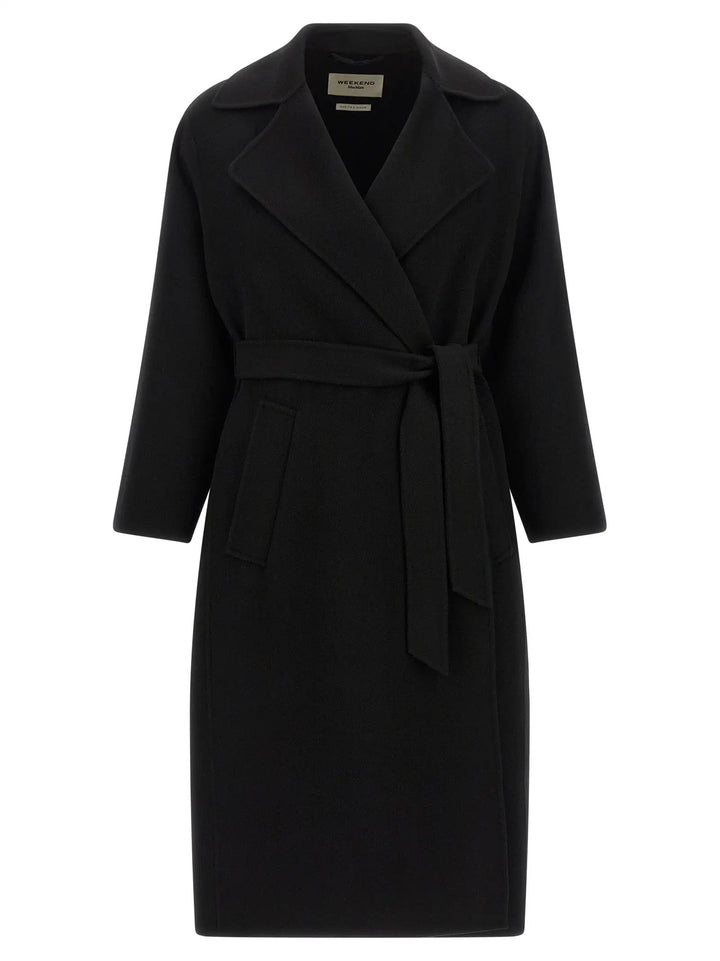 Max Mara Sample Sale | Max Mara Black Virgin Wool Coat - | Designer outlet