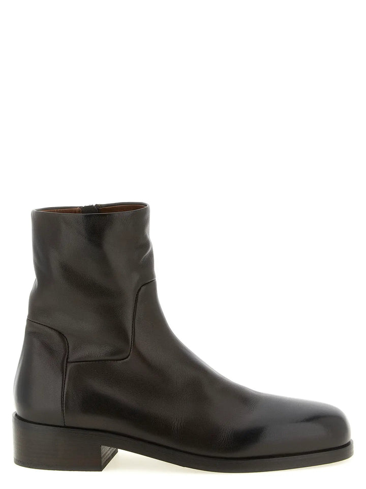 Marsell Sample Sale | Marsell Brown Calfskin Ankle Boots - | Designer outlet