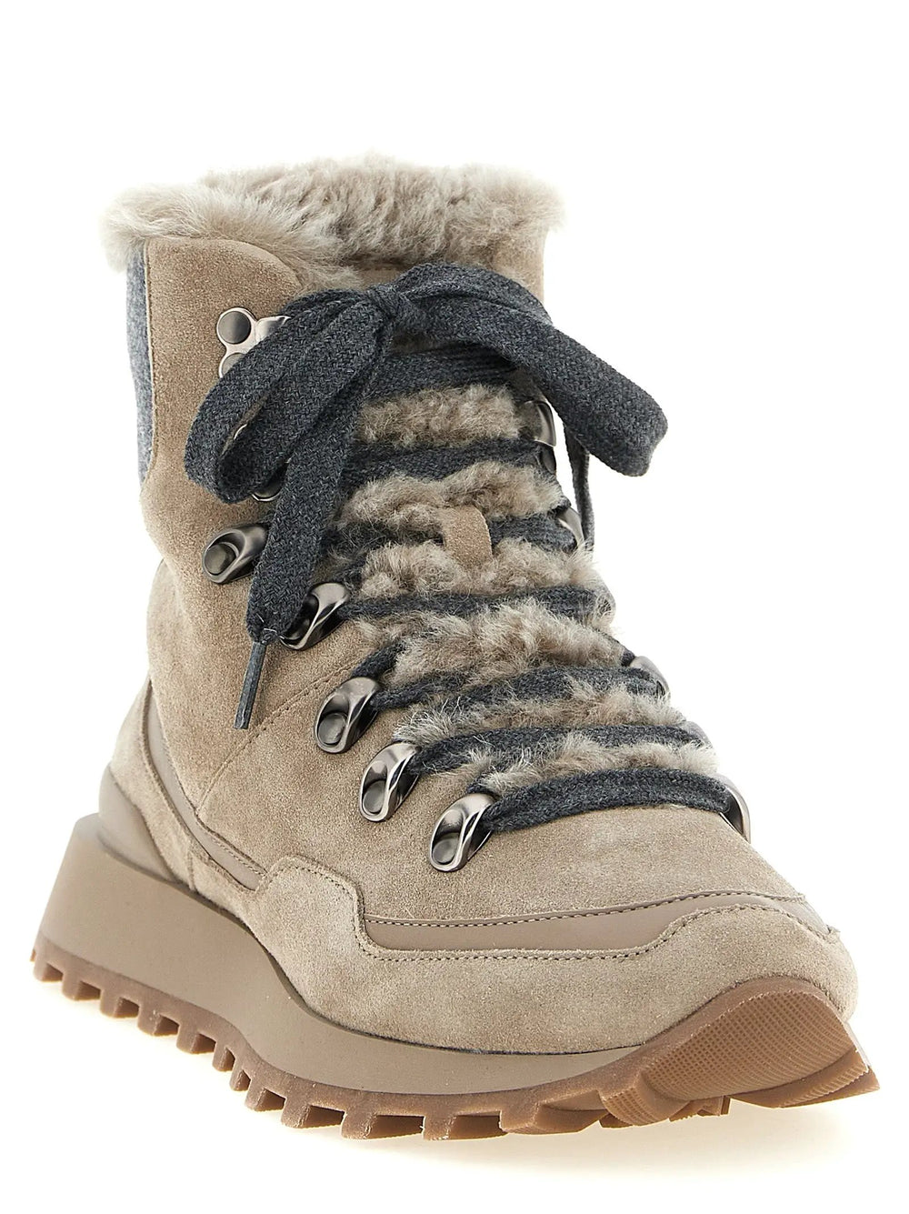 Brunello Cucinelli Sample Sale | Brunello Cucinelli Beige Calfskin Ankle Boots - | Designer outlet