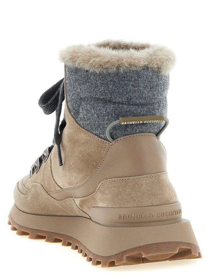 Brunello Cucinelli Sample Sale | Brunello Cucinelli Beige Calfskin Ankle Boots - | Designer outlet