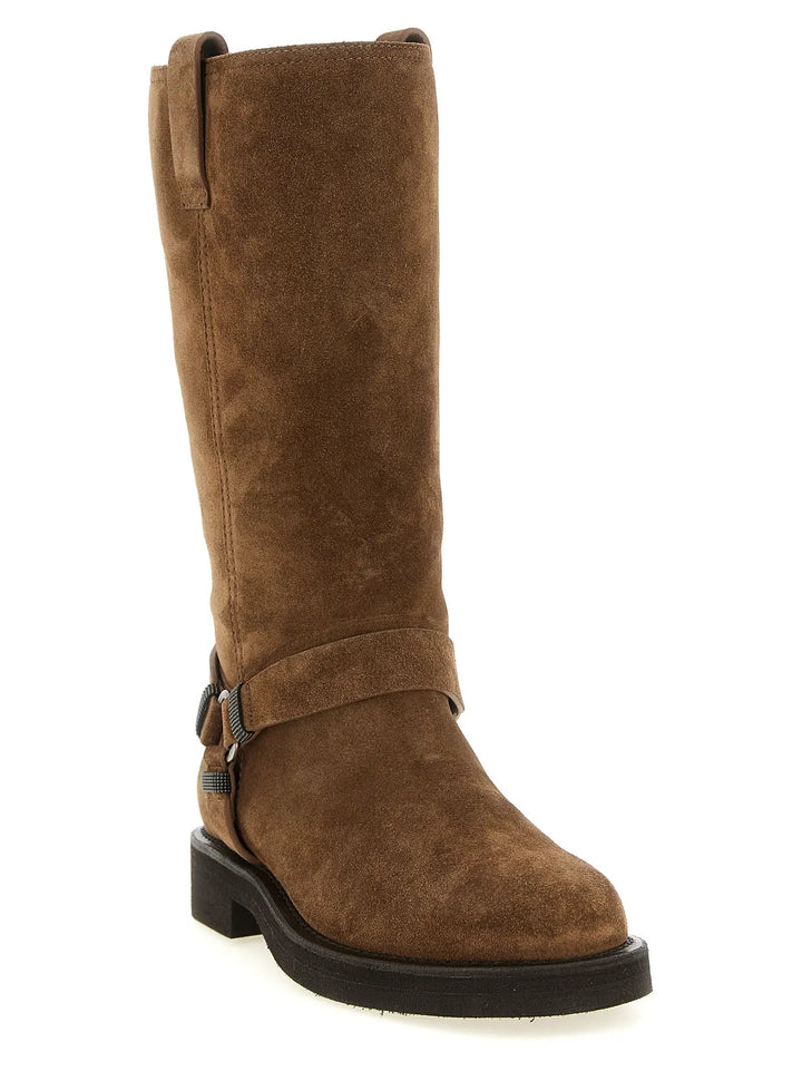 Brunello Cucinelli Sample Sale | Brunello Cucinelli Brown Calfskin Over The Knee - | Designer outlet
