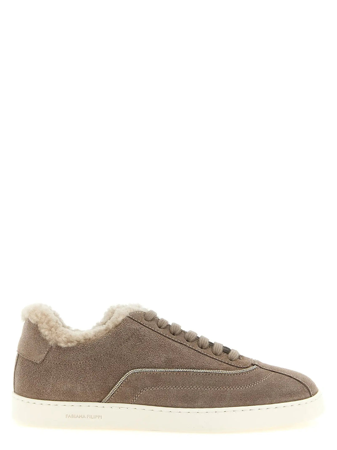 Fabiana Filippi Sample Sale | Fabiana Filippi Beige Suede Leather Low Top Sneakers - | Designer outlet