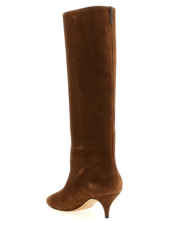 Fabiana Filippi Sample Sale | Fabiana Filippi Brown Suede Leather Over The Knee - | Designer outlet