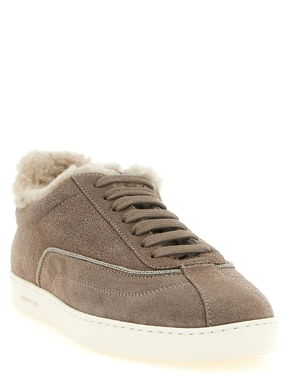 Fabiana Filippi Sample Sale | Fabiana Filippi Beige Suede Leather Low Top Sneakers - | Designer outlet