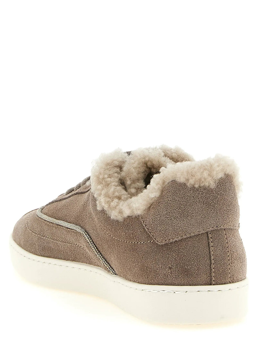 Fabiana Filippi Sample Sale | Fabiana Filippi Beige Suede Leather Low Top Sneakers - | Designer outlet