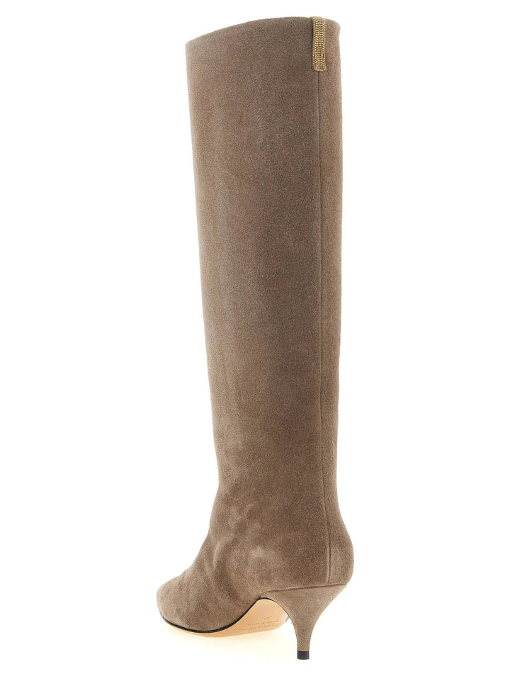 Fabiana Filippi Sample Sale | Fabiana Filippi Beige Suede Leather Over The Knee - | Designer outlet