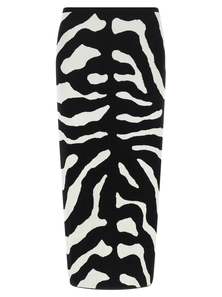 Moschino Sample Sale | Moschino Bicolor Viscose Midi Skirt - | Designer outlet
