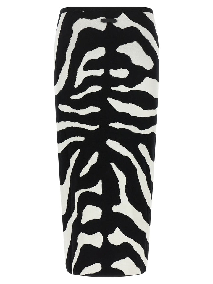 Moschino Sample Sale | Moschino Bicolor Viscose Midi Skirt - | Designer outlet
